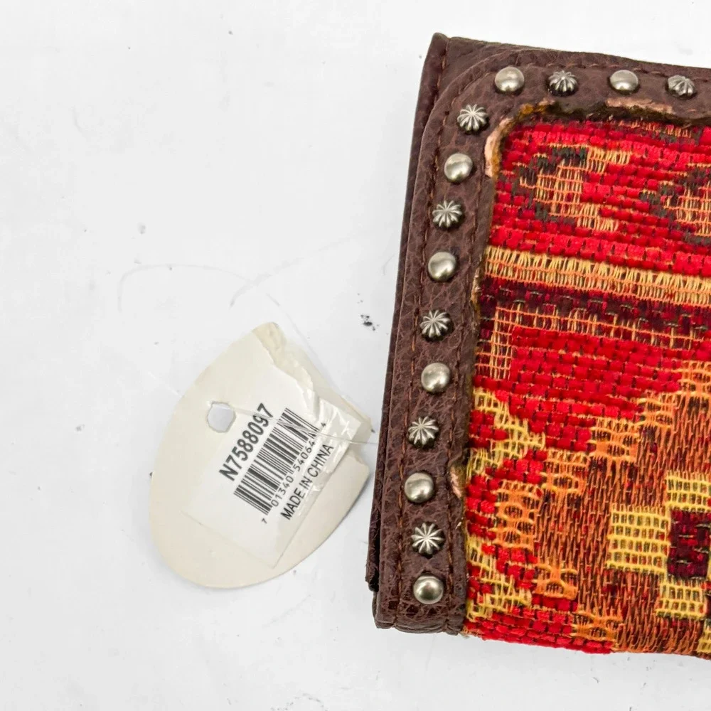 Blazin Roxx NEW Southwest Tapestry Studded‎ Tassel Tri-fold Wallet Boho